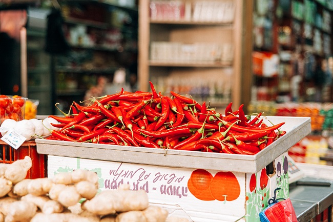 holiday in israel chili peppers mahane yehuda