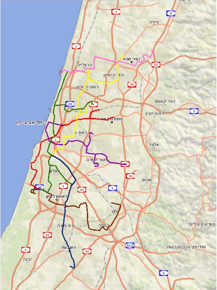 tel aviv light rail route