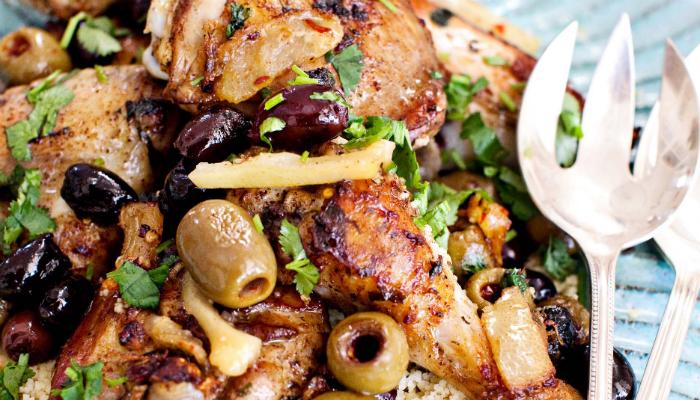 Moroccan chicken with olives
