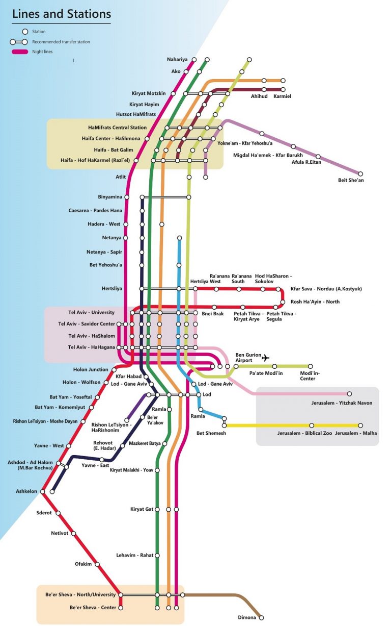 Israel Railways Route Map