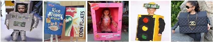 Purim costumes from a cardboard box!