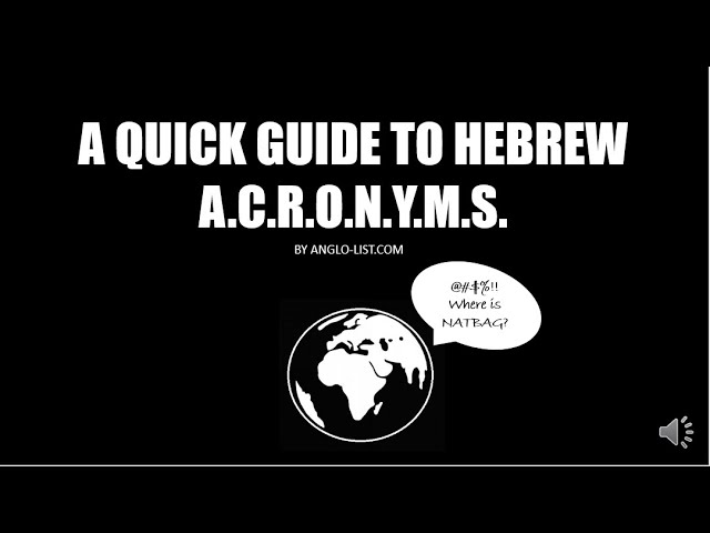 Learn Hebrew Acronyms – Video